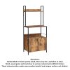 66 Inch Industrial Style 3 Tier Kitchen Baker Rack with Storage Cabinet, Rustic Brown, Black Metal Frame