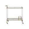 ACME Cirro Serving Cart in Antique Mirror & Wire Brass AC00160