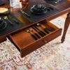 67.3" Dining Room Kitchen Table for 6 People, Traditional Rectangular Solid Wood Dinner Table with 2 Drawers, Cherry Walnut